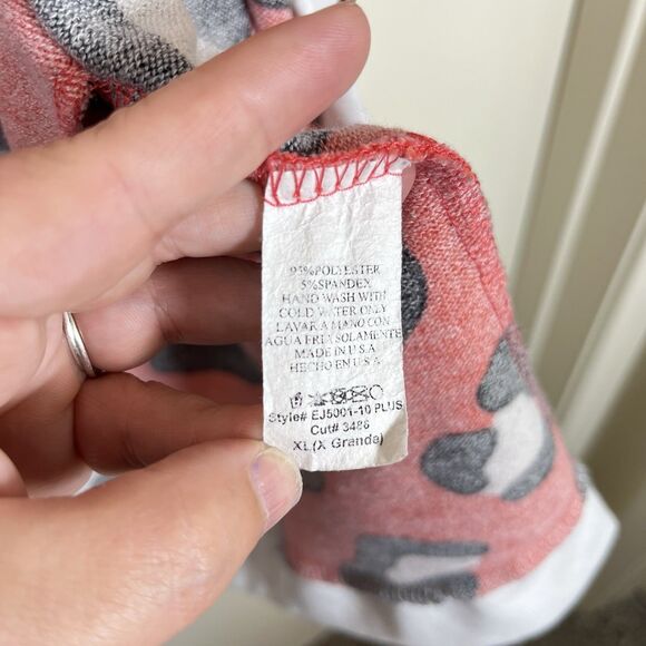 Hemish Women's Pink Leopard Print Button Down Cardigan Plus Size XL - Picture 4 of 4